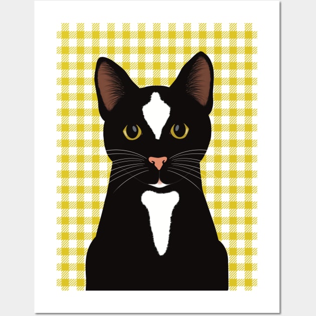 Hey! What are you doing? The Cute Black tuxedo cat is watching you. Wall Art by marina63